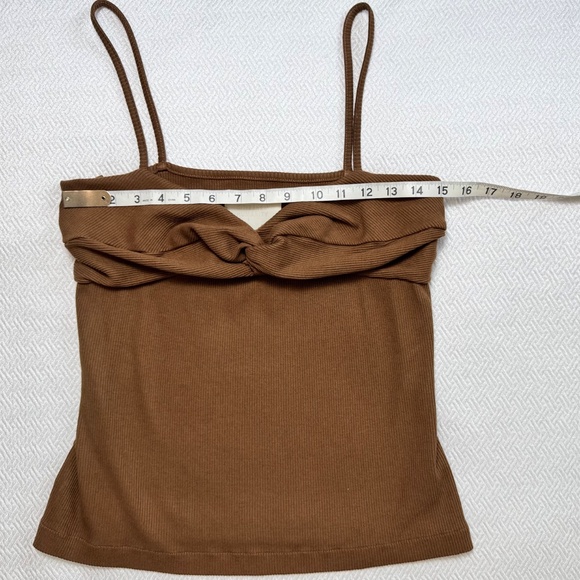 NWOT Citizens of Humanity Emi Twist Cami Tank Size XL Malt Ball Brown Y2K - Picture 6 of 12